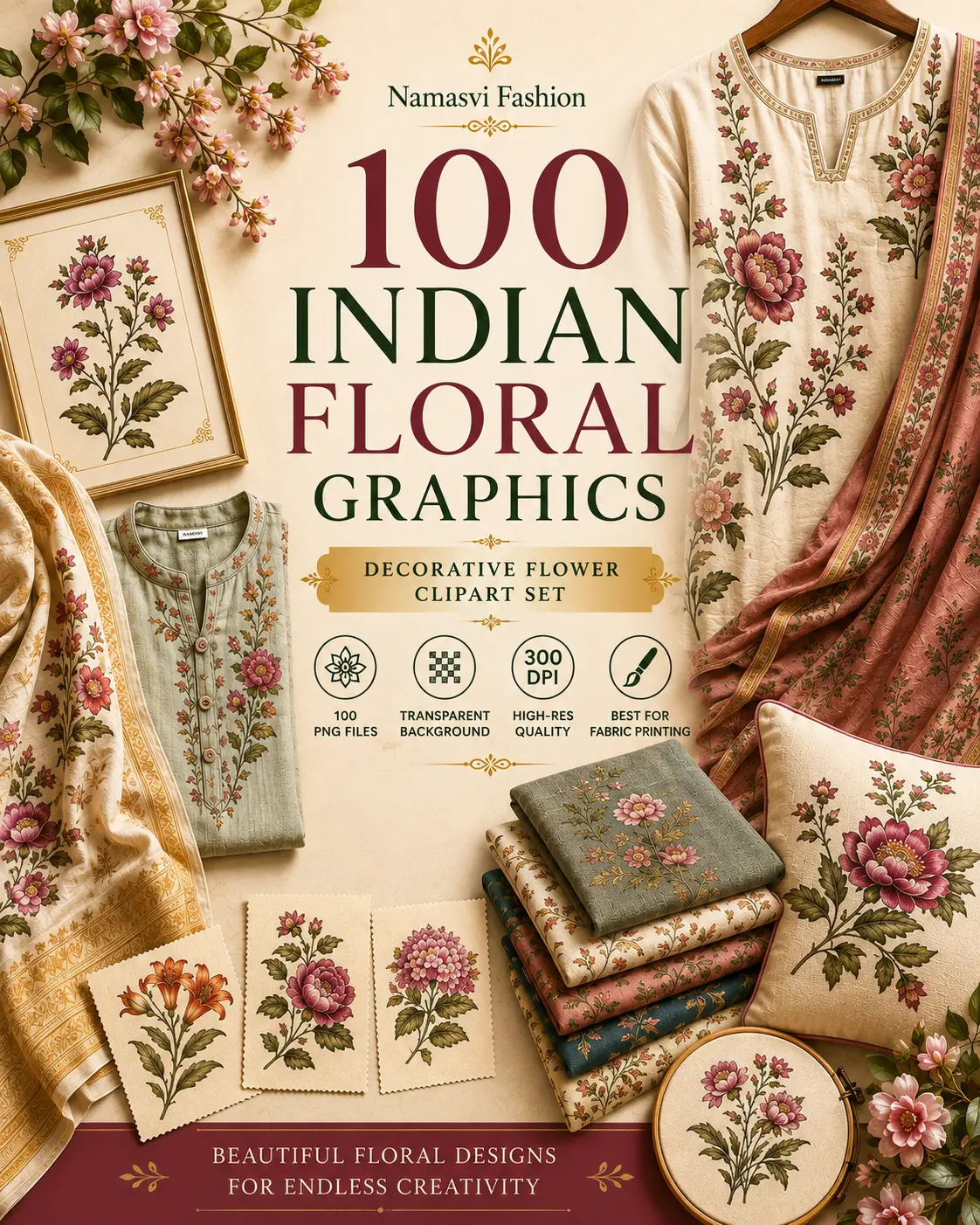 Indian Floral Graphics Bundle