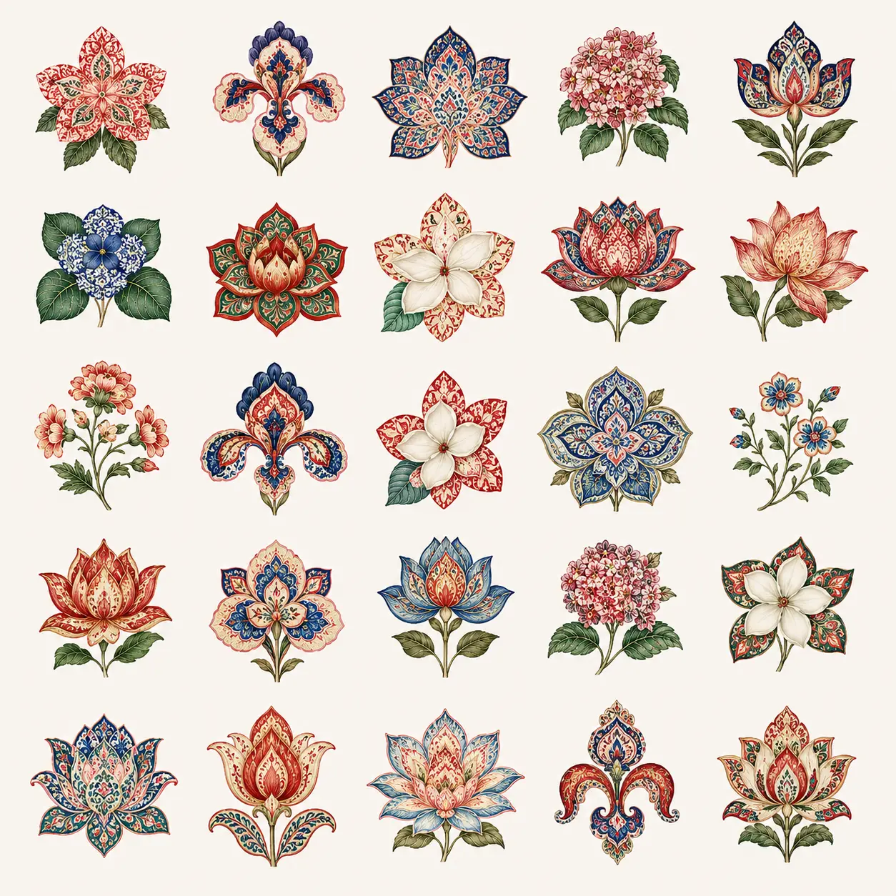 Indian floral clipart preview 1