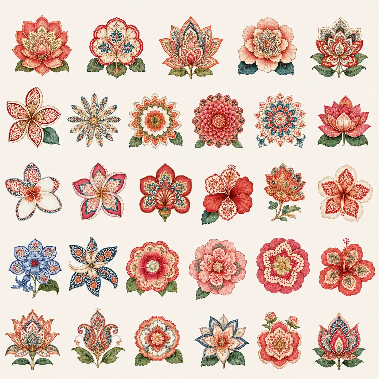 Indian floral clipart preview 2